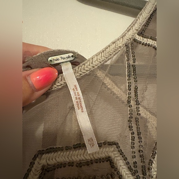 Free People XS Sheer Beaded Top - Picture 8 of 12